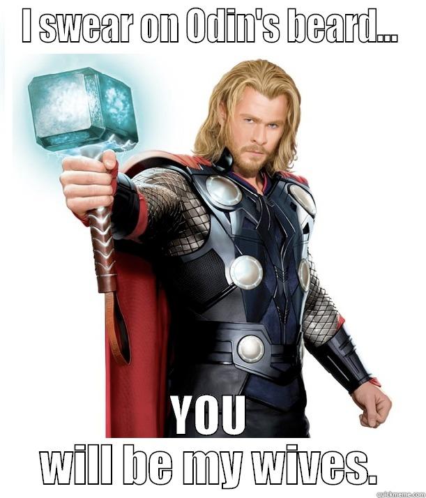 I SWEAR ON ODIN'S BEARD... YOU WILL BE MY WIVES. Advice Thor