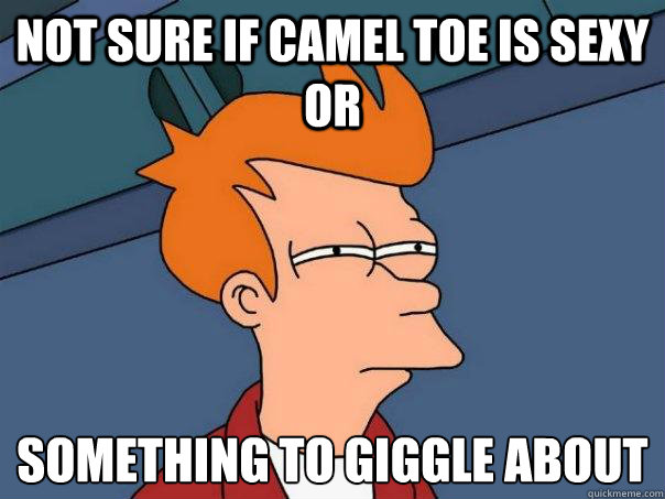 Not sure if camel toe is sexy or something to giggle about  Futurama Fry