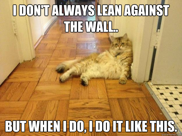 I don't always lean against the wall.. But when I do, I do it like this.  