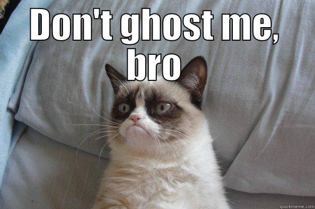 DON'T GHOST ME, BRO  Grumpy Cat