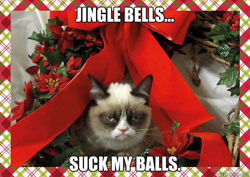 Jingle bells... suck my balls.  A Grumpy Cat Christmas