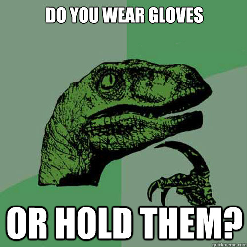 do you wear gloves or hold them? - do you wear gloves or hold them?  Philosoraptor