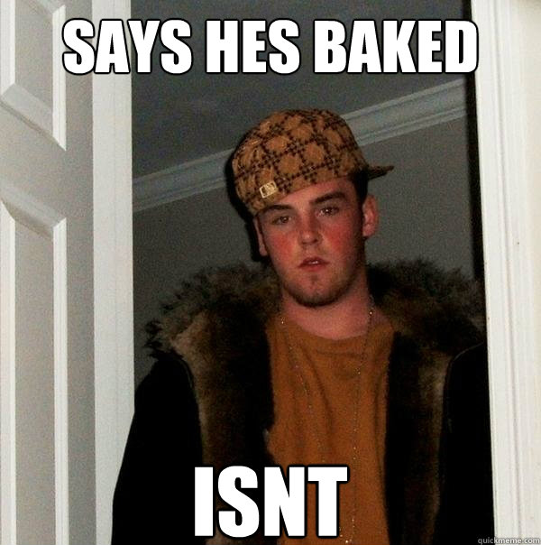 says hes baked isnt - says hes baked isnt  Scumbag Steve