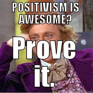 Positivism face - POSITIVISM IS AWESOME? PROVE IT. Condescending Wonka