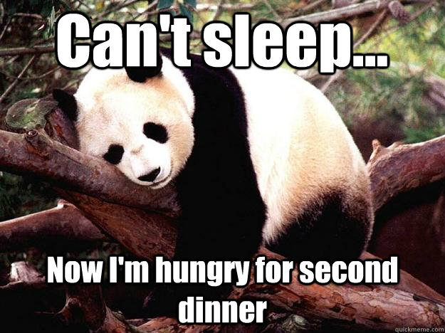 Can't sleep... Now I'm hungry for second dinner  Procrastination Panda