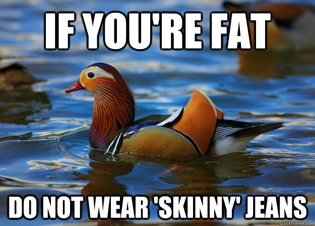 If you're fat do not wear 'skinny' jeans  Fashion Advice Mallard