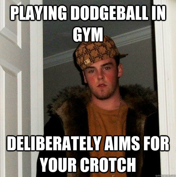 Playing dodgeball in gym deliberately aims for your crotch  Scumbag Steve