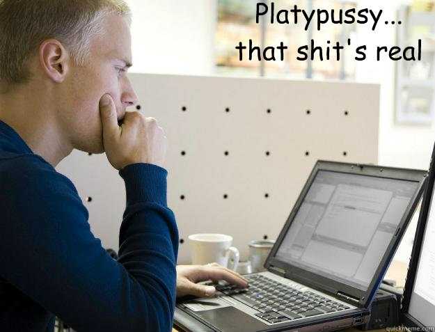 Platypussy...
that shit's real
  Programmer