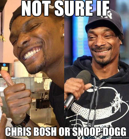 Not sure if Chris Bosh or Snoop Dogg - Not sure if Chris Bosh or Snoop Dogg  Chris BoshSnoop
