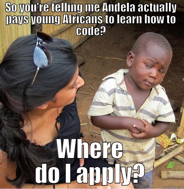 SO YOU'RE TELLING ME ANDELA ACTUALLY PAYS YOUNG AFRICANS TO LEARN HOW TO CODE? WHERE DO I APPLY? Skeptical Third World Kid