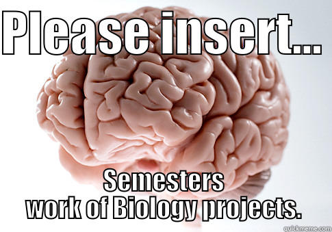 Long Biology names - PLEASE INSERT...  SEMESTERS WORK OF BIOLOGY PROJECTS. Scumbag Brain