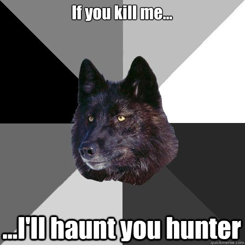 If you kill me... ...I'll haunt you hunter  Sanity Wolf