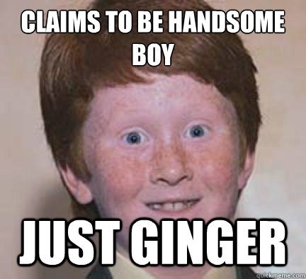 claims to be handsome boy just ginger  Over Confident Ginger