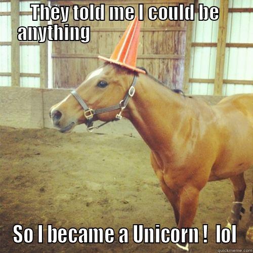 THEY TOLD ME I COULD BE ANYTHING                                         SO I BECAME A UNICORN !  LOL Misc