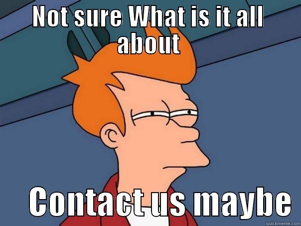 NOT SURE WHAT IS IT ALL ABOUT      CONTACT US MAYBE Futurama Fry