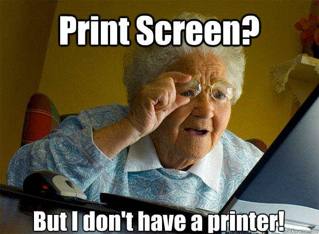 Print Screen? But I don't have a printer!    Grandma finds the Internet