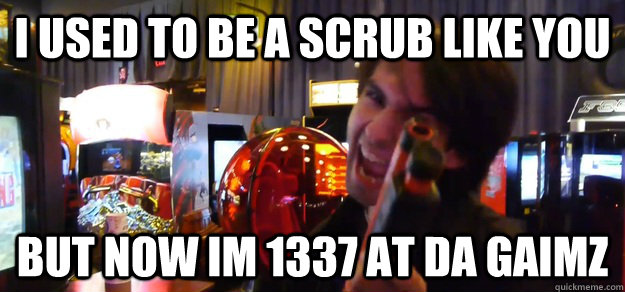 I USED TO BE A SCRUB LIKE YOU BUT NOW IM 1337 AT DA GAIMZ  