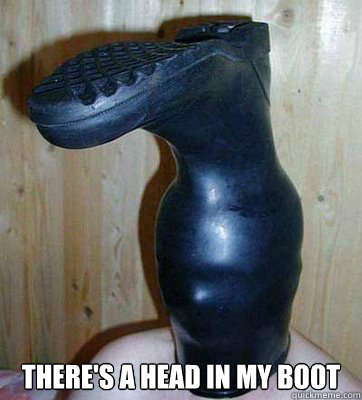  There's a head in my boot -  There's a head in my boot  Boot Head