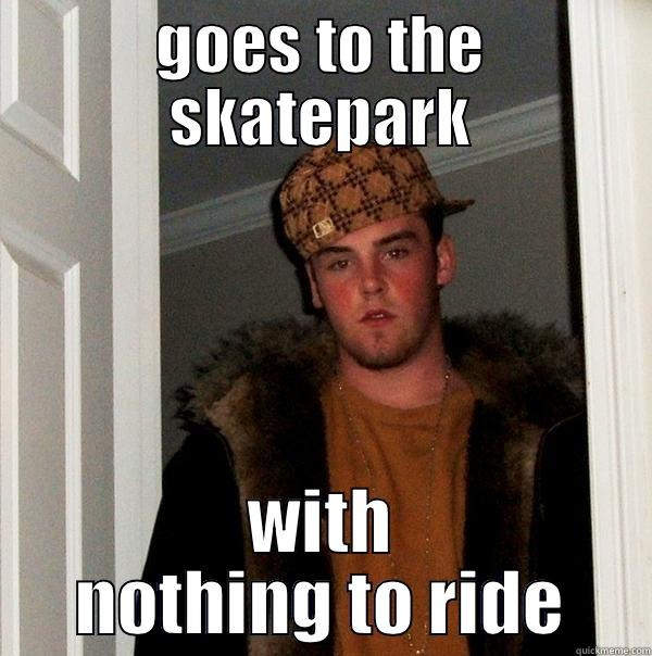 skateparks are for skating - GOES TO THE SKATEPARK WITH NOTHING TO RIDE Scumbag Steve