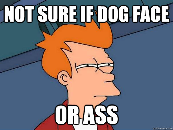 Not sure if dog face Or Ass  Futurama Fry