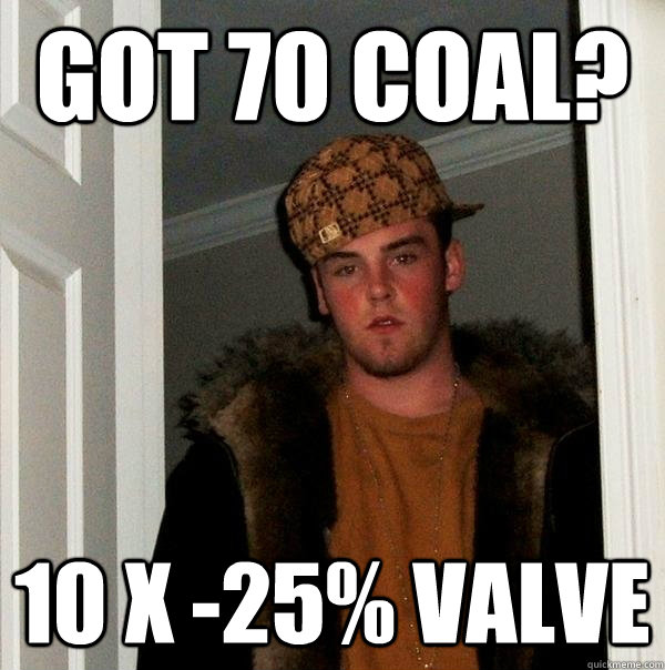 Got 70 Coal? 10 X -25% Valve - Got 70 Coal? 10 X -25% Valve  Scumbag Steve