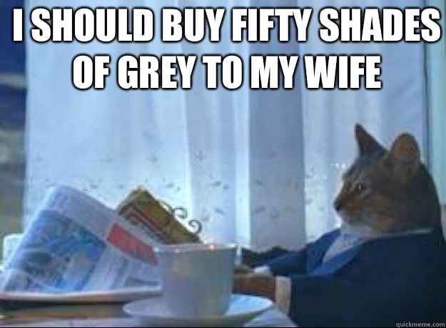 I should buy fifty shades of grey to my wife   I should buy a boat cat