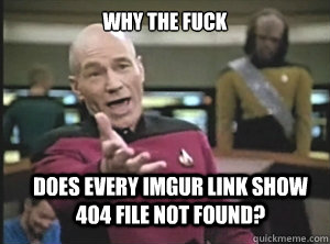 why the fuck does every imgur link show 404 file not found?  Annoyed Picard