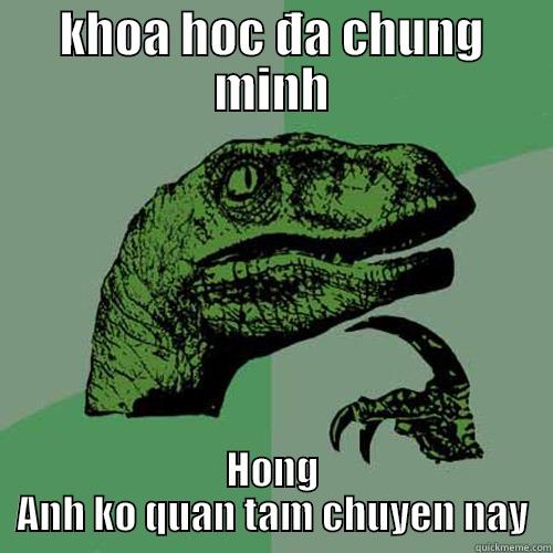 KHOA HOC ĐA CHUNG MINH HONG ANH KO QUAN TAM CHUYEN NAY Philosoraptor