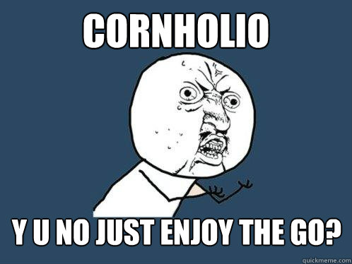 cornholio y u no just enjoy the go?  Y U No