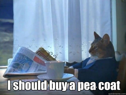 I should buy a pea coat  Fancy Cat