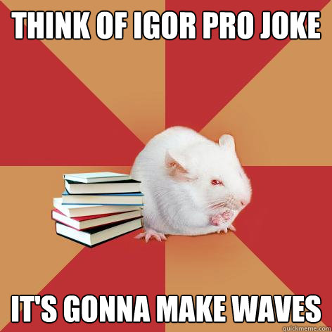 think of Igor pro joke it's gonna make waves  Science Major Mouse