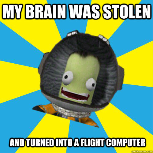 my brain was stolen and turned into a flight computer  Jebediah Kerman - Thrill Master