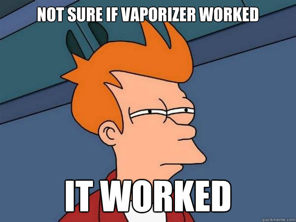 Not sure if vaporizer worked it worked  Futurama Fry