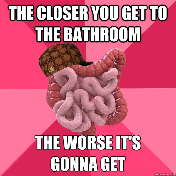 the closer you get to the bathroom the worse it's 
gonna get  Scumbag Intestines