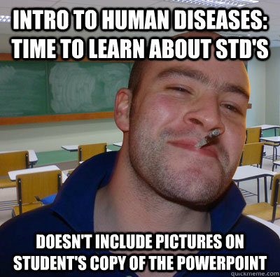 Intro to Human Diseases: Time to learn about STD's Doesn't include pictures on student's copy of the powerpoint  Good Guy Teacher