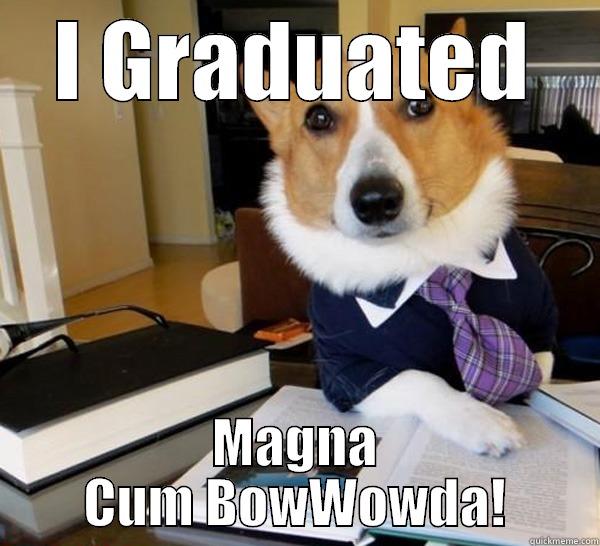 I GRADUATED MAGNA CUM BOWWOWDA! Lawyer Dog