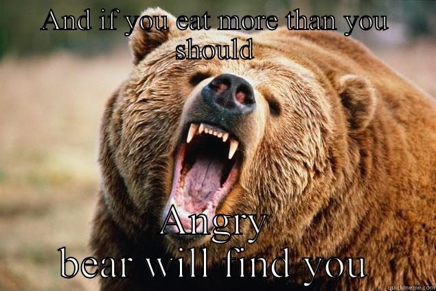 AND IF YOU EAT MORE THAN YOU SHOULD ANGRY BEAR WILL FIND YOU Misc