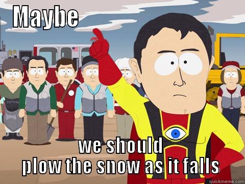 MAYBE                                     WE SHOULD PLOW THE SNOW AS IT FALLS Captain Hindsight