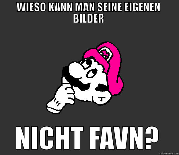 WIESO KANN MAN SEINE EIGENEN BILDER NICHT FAVN? Misc