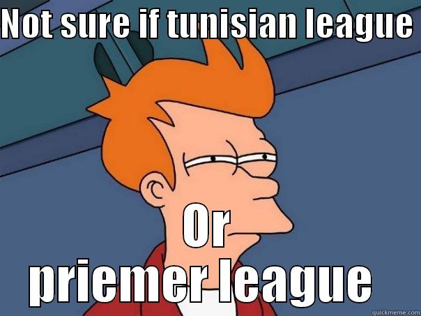 NOT SURE IF TUNISIAN LEAGUE  OR PRIEMER LEAGUE  Futurama Fry