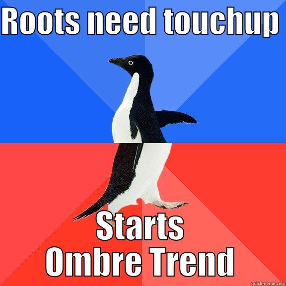 ROOTS NEED TOUCHUP  STARTS OMBRE TREND Socially Awkward Awesome Penguin