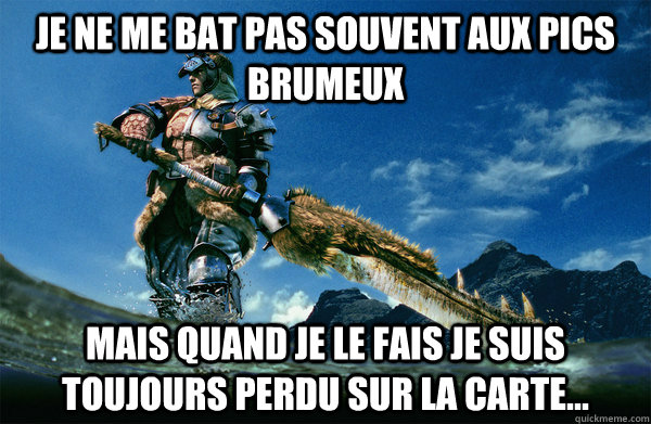 Je ne me bat pas souvent aux pics brumeux Mais quand je le fais je suis toujours perdu sur la carte...  The Most Interesting Monster Hunter In the World