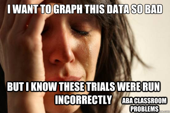 I want to graph this data so bad But I know these trials were run incorrectly ABA classroom problems  First World Problems