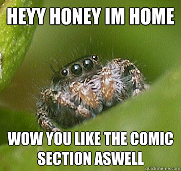 heyy honey im home  wow you like the comic section aswell   Misunderstood Spider