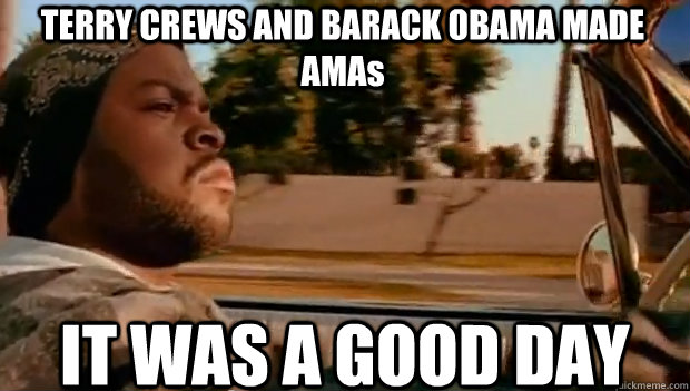 TERRY CREWS AND BARACK OBAMA MADE AMAs IT WAS A GOOD DAY  It was a good day