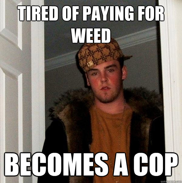 tired of paying for weed becomes a cop  Scumbag Steve