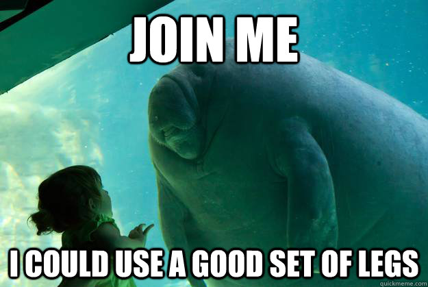 join me i could use a good set of legs  Overlord Manatee