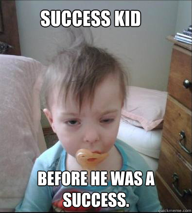 Success kid before he was a success.   Party Toddler