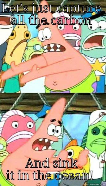 LET'S JUST CAPTURE ALL THE CARBON AND SINK IT IN THE OCEAN!  Push it somewhere else Patrick