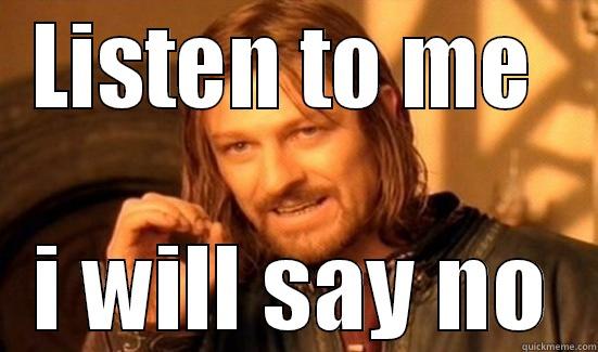 LISTEN TO ME  I WILL SAY NO Boromir